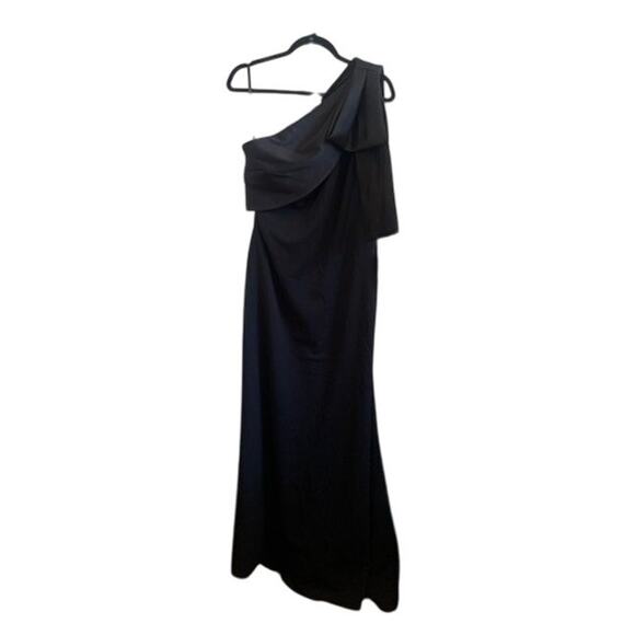 Betsy & Adam-Off Shoulder-Formal Evening Gown-Satin Finish-Black-NWT-Women's 12 - Picture 2 of 10
